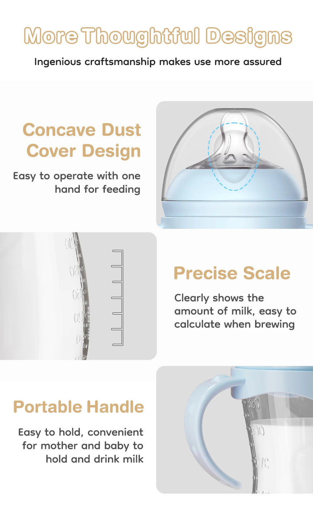 150/240/330ML Baby PP Bottle Newborn Baby Bottle with Handle Milk BottleFeeding Baby Bottles Newborn Feeding Supplies BPA-Free
