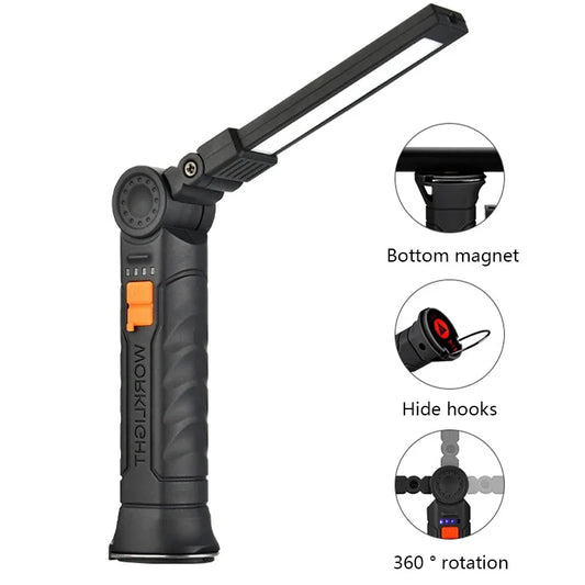 Portable COB LED Flashlight USB
