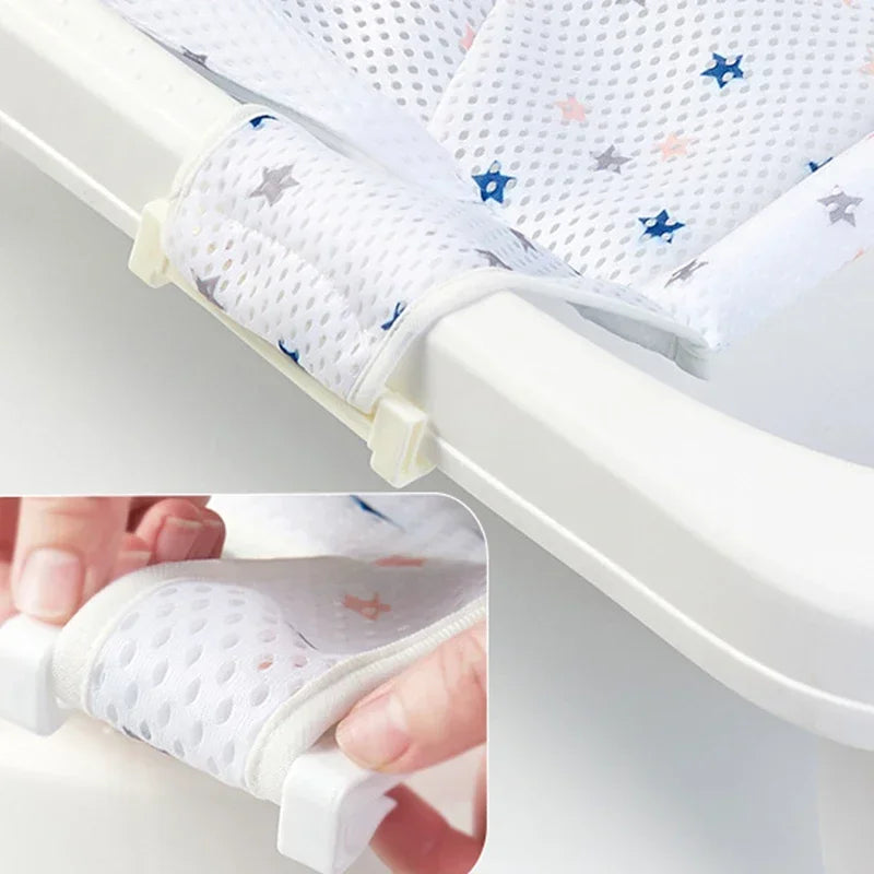 Baby Bath Net Mat Children  Newborn Adjustable Bathtub Pillow Seat Cushion