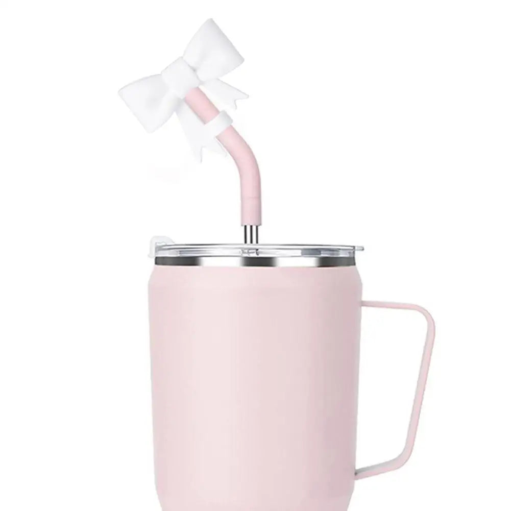 Bow Straw Cap Covers Toppers Silicone Accessories For Stanley Cups 30&40 Oz Tumbler And With 1pc Protective Boot ﻿