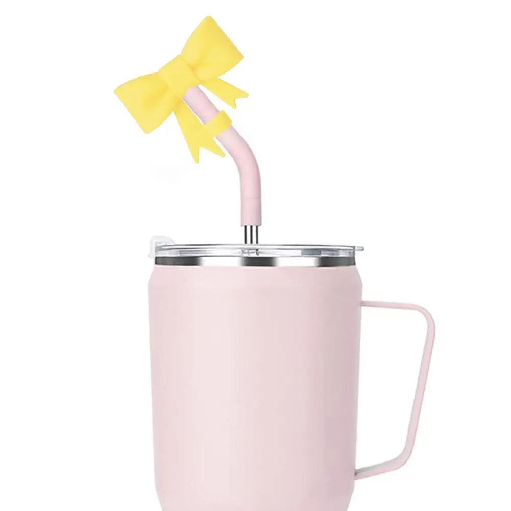 Bow Straw Cap Covers Toppers Silicone Accessories For Stanley Cups 30&40 Oz Tumbler And With 1pc Protective Boot ﻿