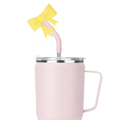 Bow Straw Cap Covers Toppers Silicone Accessories For Stanley Cups 30&40 Oz Tumbler And With 1pc Protective Boot ﻿