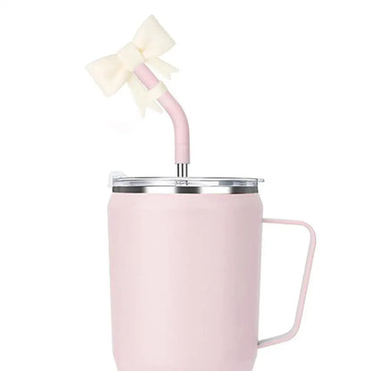 Bow Straw Cap Covers Toppers Silicone Accessories For Stanley Cups 30&40 Oz Tumbler And With 1pc Protective Boot ﻿