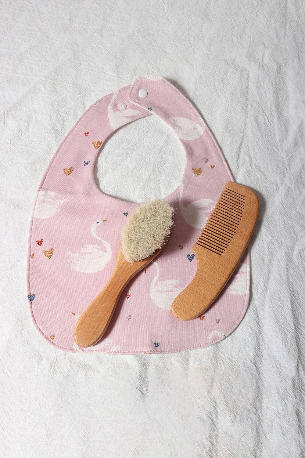 baby comb brush set newborn gift set Natural Wool beech Wooden Comb