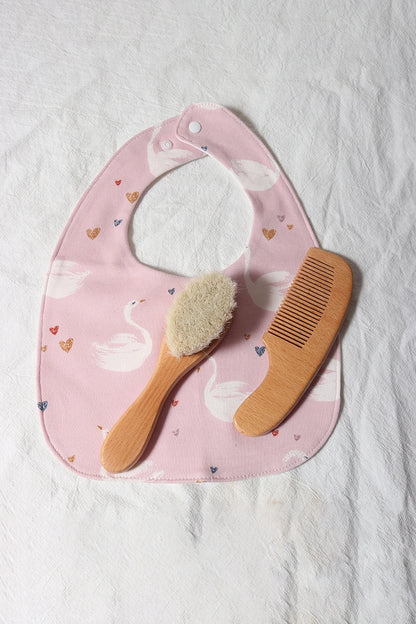 baby comb brush set newborn gift set Natural Wool beech Wooden Comb