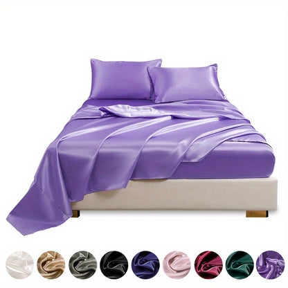 4pcs Satin Bed Sheet Four-Piece Set