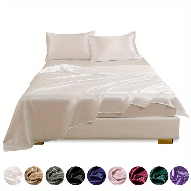 4pcs Satin Bed Sheet Four-Piece Set