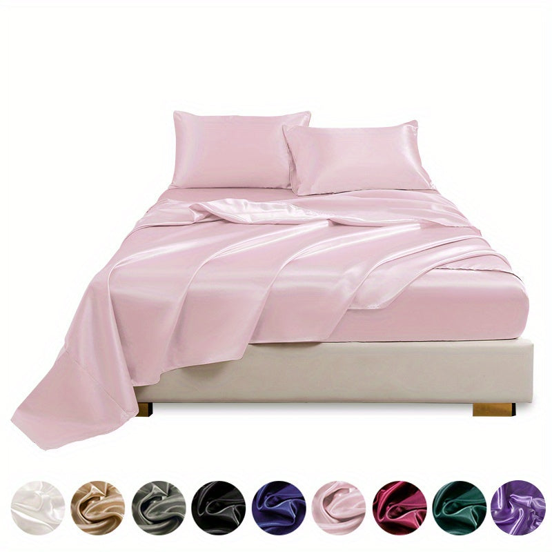 4pcs Satin Bed Sheet Four-Piece Set