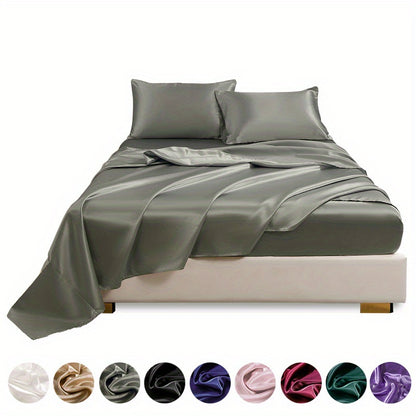 4pcs Satin Bed Sheet Four-Piece Set